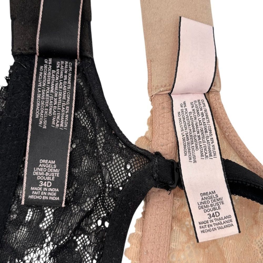 Victoria’s Secret Dream Angels Lined Demi Demi-Buste Double 34D Bundle - Picture 6 of 9